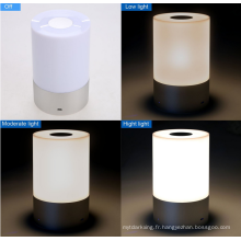 Capteur tactile sans fil portatif Lampe à LED avec gradable 3 niveaux blanc chaud et six couleurs Changement de RVB